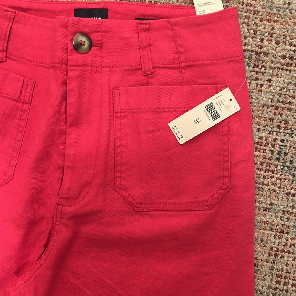 Anthropologie Colette Cropped Wide Leg Trouser by Maeve - Linen - Rose - Picture 4 of 8